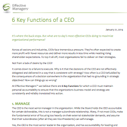 6 Key Functions of a CEO
